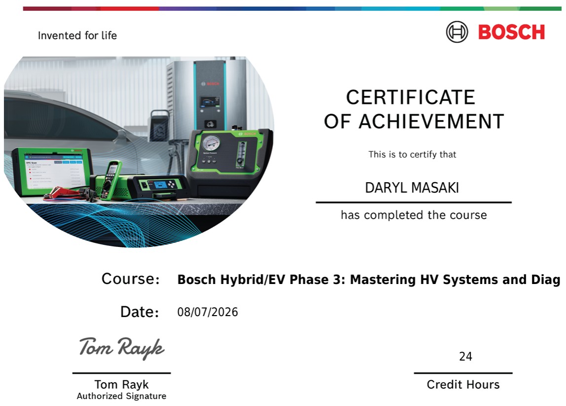 image of Bosch Hybrid/Ev Phase 3 certification