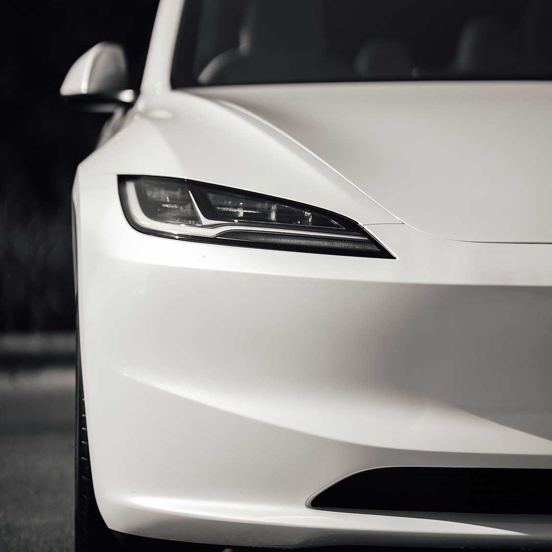 image of Tesla model 3 from the front